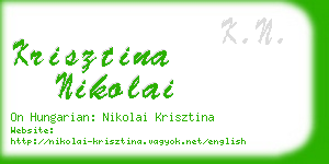 krisztina nikolai business card